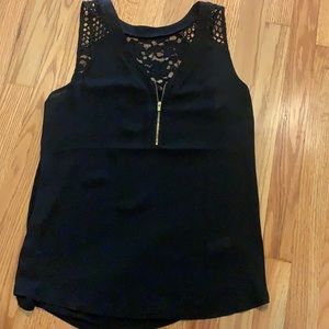 Express black lace back tank top size M
